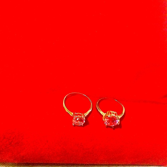 Simulated morganite ring, sterling silver, sizes eight and seven :
U pick - Picture 11 of 14